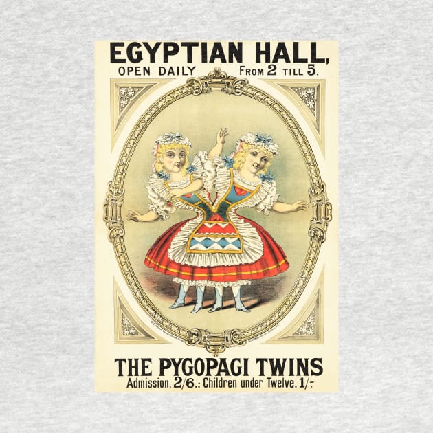 EGYPTIAN HALL The Pygopagi Twins 1880 Freak Show Circus Poster by vintageposters